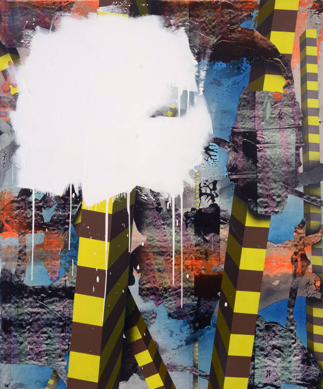 Bernard Gilbert - 2010 - Number 113 - Acrylic mediums on polyester canvas, 180 x 150 cm
