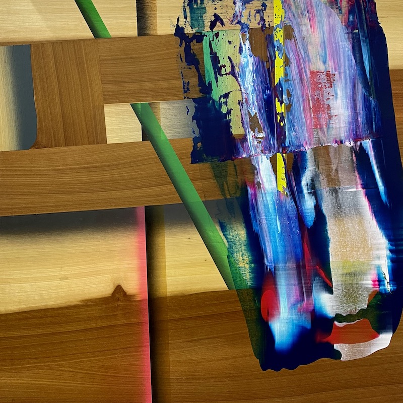 Bernard Gilbert - 2022 - Number 421 - Acrylic and oil on wood, 60 x 60 cm
