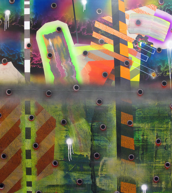 Bernard Gilbert - 2012 - Number 142 - Acrylic mediums on wood, 190 x 170 cm